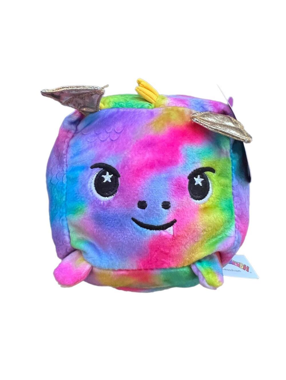 Moosh-Moosh Flip'ems Squared Emery Dragon Rainbow Tie-Dye Plush Toy 4‎ inch